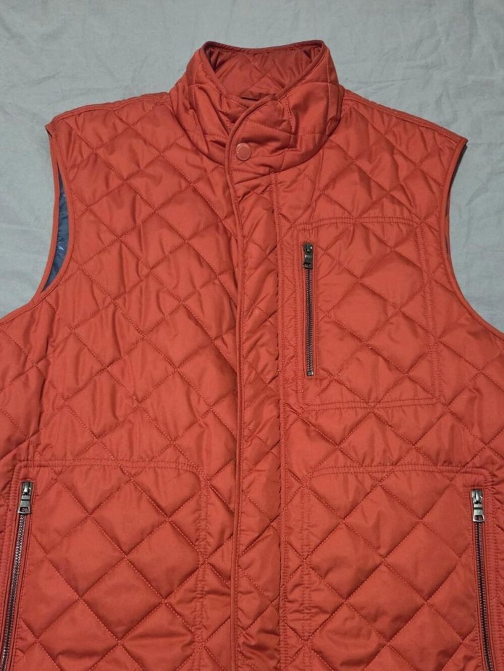 ​TailorByrd Rust Burnt Orange Quilted Vest Prep Golf Layer XL